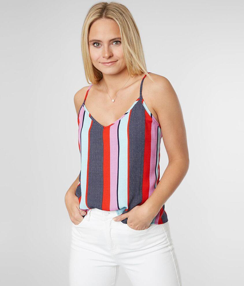 Timing Striped Polka Dot Tank Top Women S Tank Tops In Blue Navy