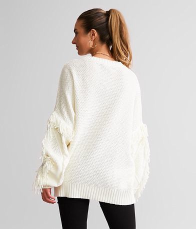 Lumiere Slouchy Cable Knit Sweater BACK