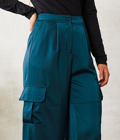 Lumiere Wide Leg Satin Cargo Pant MISC_DETAIL_1