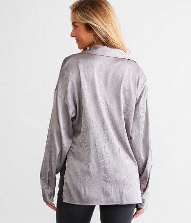 Willow &amp; Root Satin Crinkle Blouse BACK