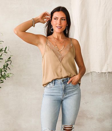 Willow & Root Satin Tank Top front view