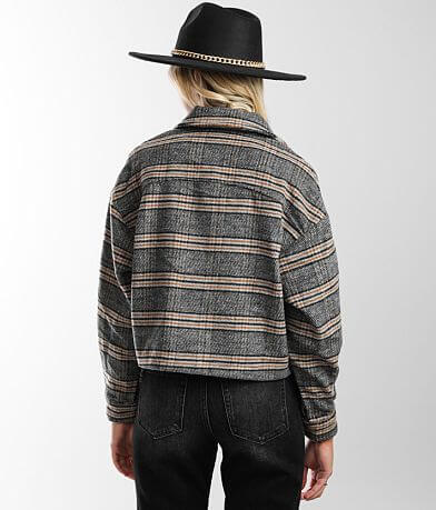 Timing Cropped Flannel Shacket BACK