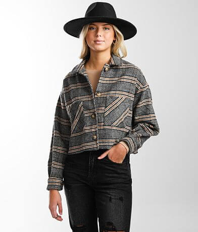 Timing Cropped Flannel Shacket FULL_RIGHT_SIDE