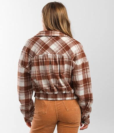 Timing Flannel Cropped Jacket back view