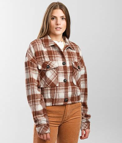 Timing Flannel Cropped Jacket full right side view