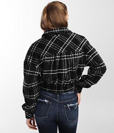 Timing Flannel Cropped Jacket BACK