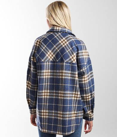 Timing Oversized Flannel Shacket - Women's Coats & Jackets in Blue ...