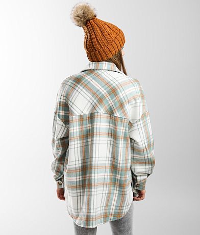 Timing Flannel Plaid Shacket BACK