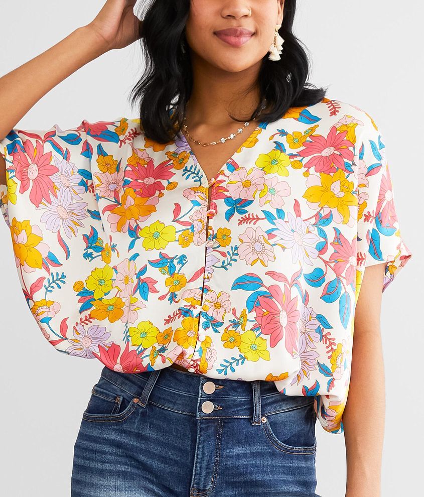 Floral Satin Bubble Top