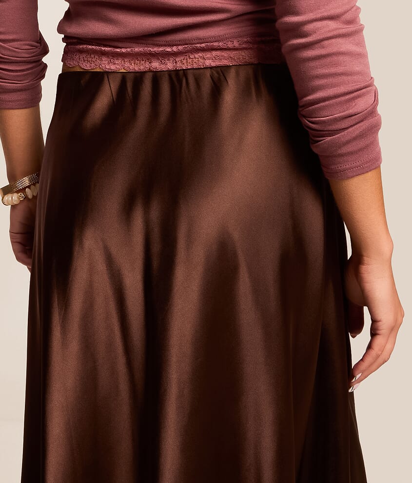 Satin Midi Skirt