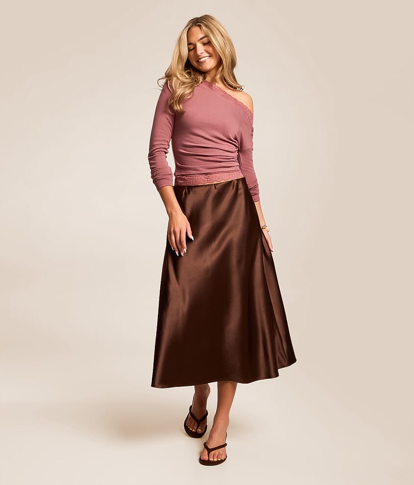 Satin Midi Skirt
