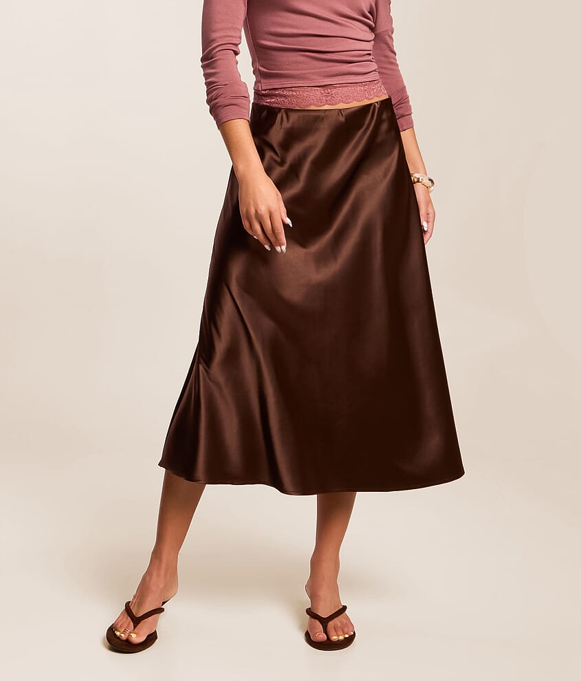 Satin Midi Skirt