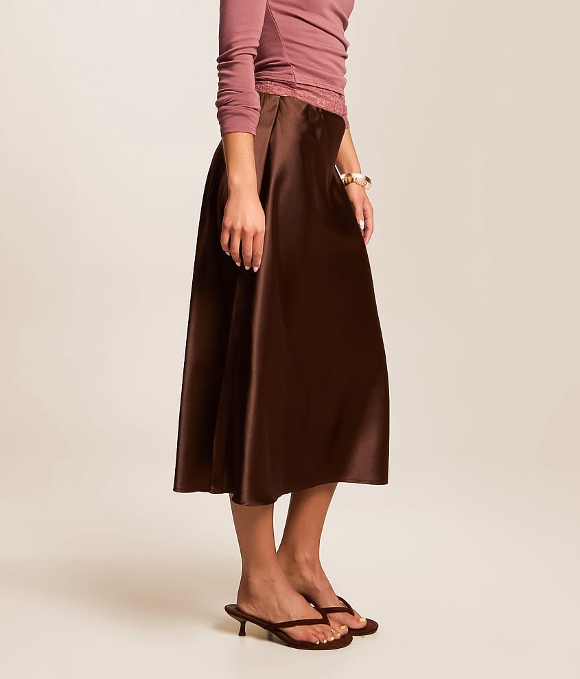 Satin Midi Skirt