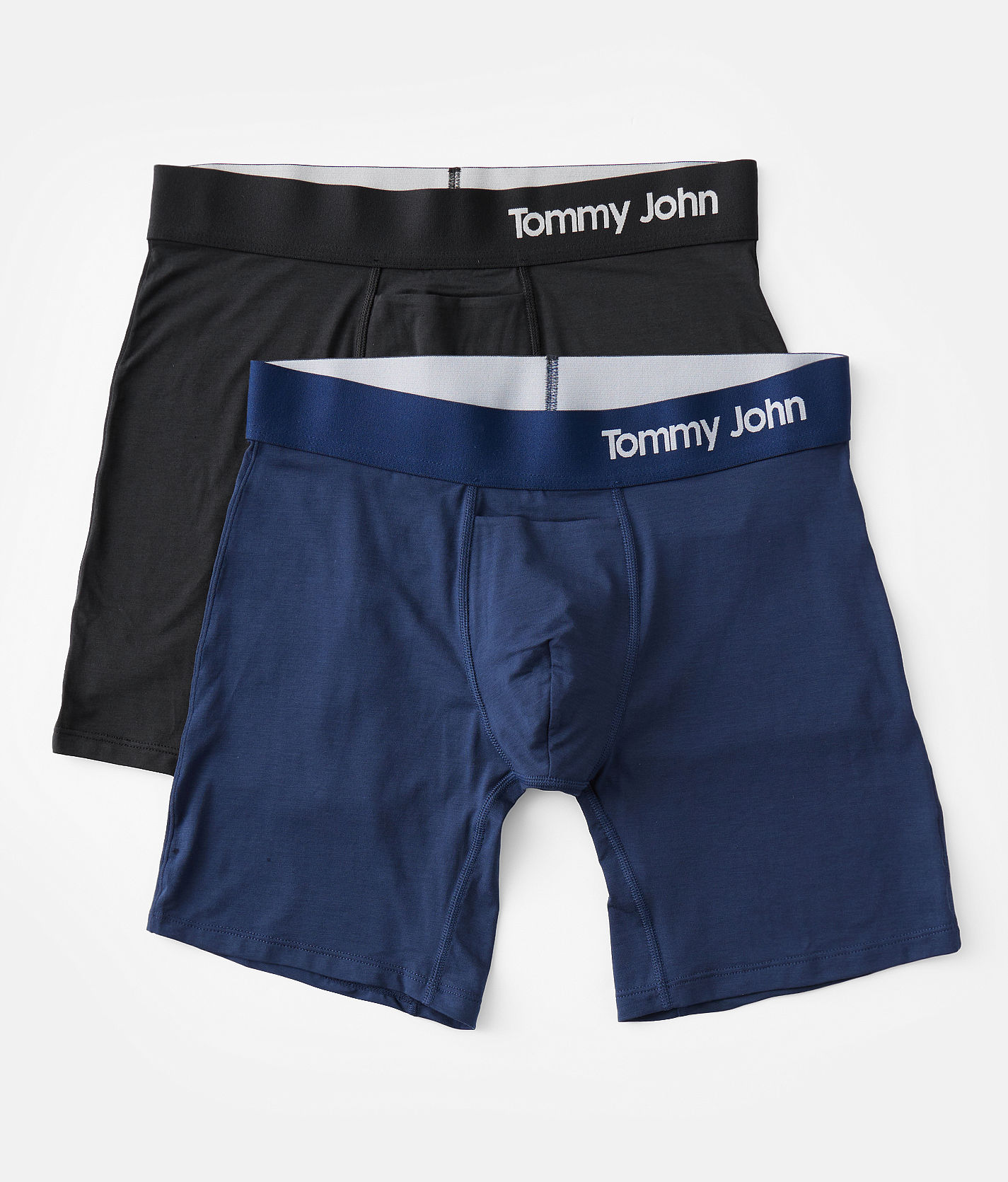 Tommy John 2 Pack Cool Cotton Stretch Boxer Briefs Men s Boxers in Black Navy Buckle