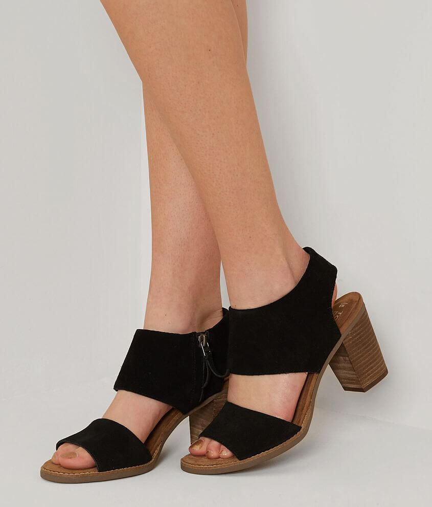 TOMS Majorca Leather Heeled Sandal front view