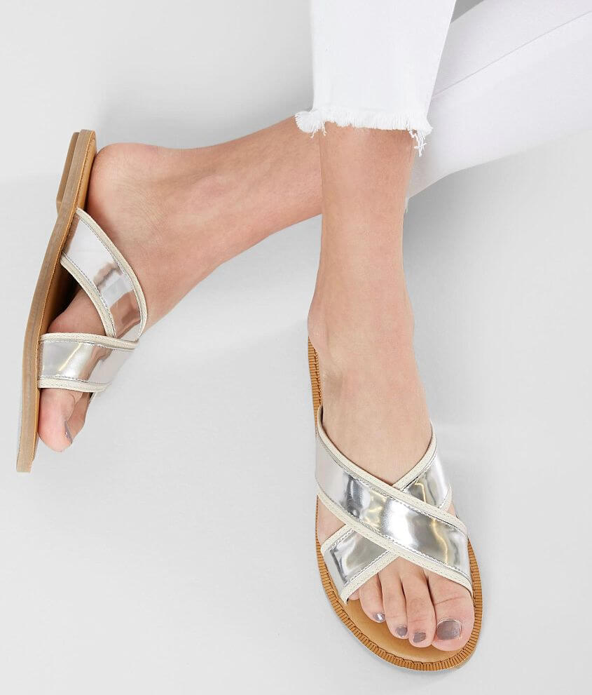 TOMS Viv Sandal - Women's Shoes in Silver Specchio | Buckle
