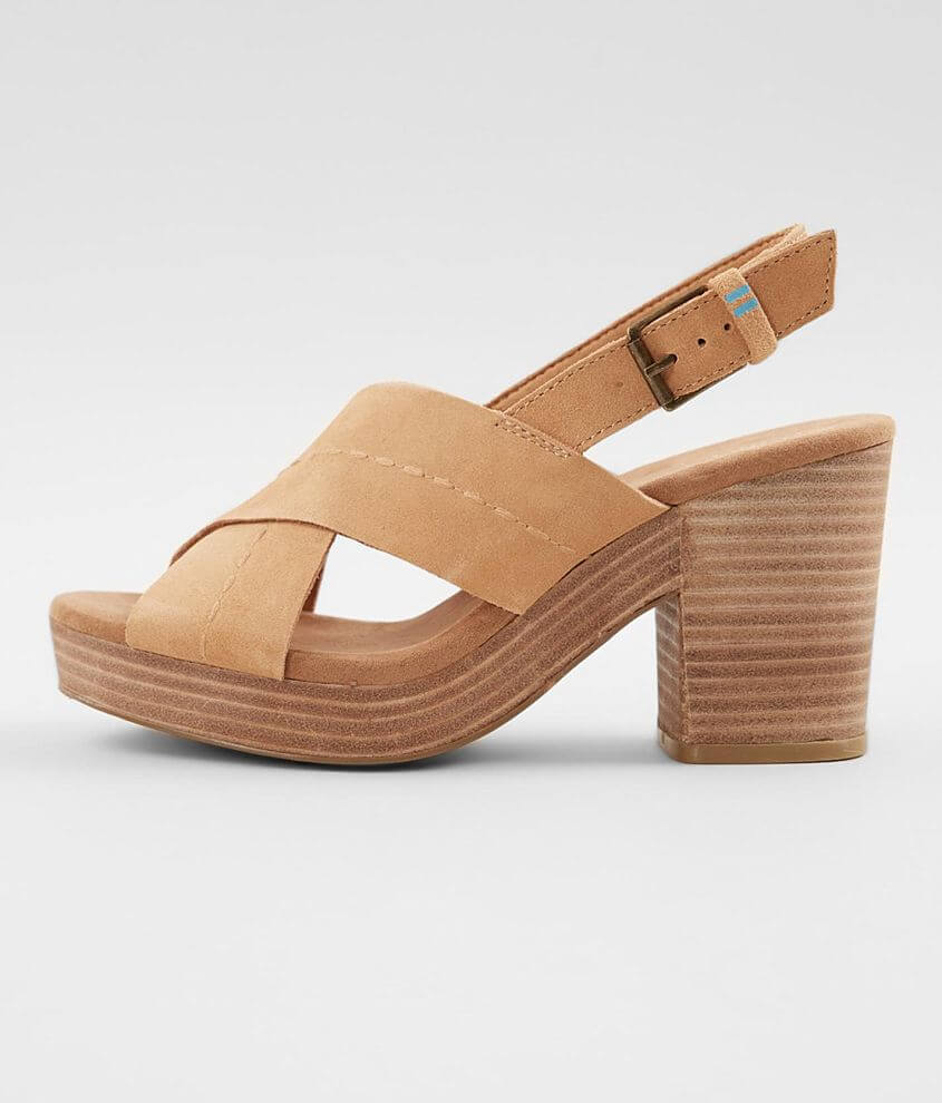 TOMS Ibiza Suede Heeled Sandal - Women's Shoes in Honey Suede | Buckle