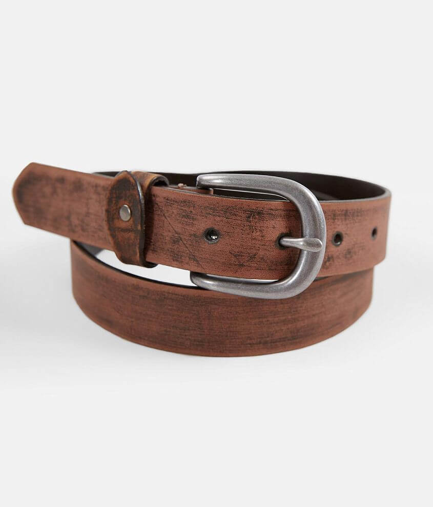 BKE Washed Leather Belt front view