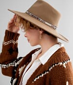 WYETH JACKSON WOOL PANAMA 4” BRIM HAT Wyeth Jackson Hat - Light Brown Fedora Hat - Wool Fedora Hat  main image 3