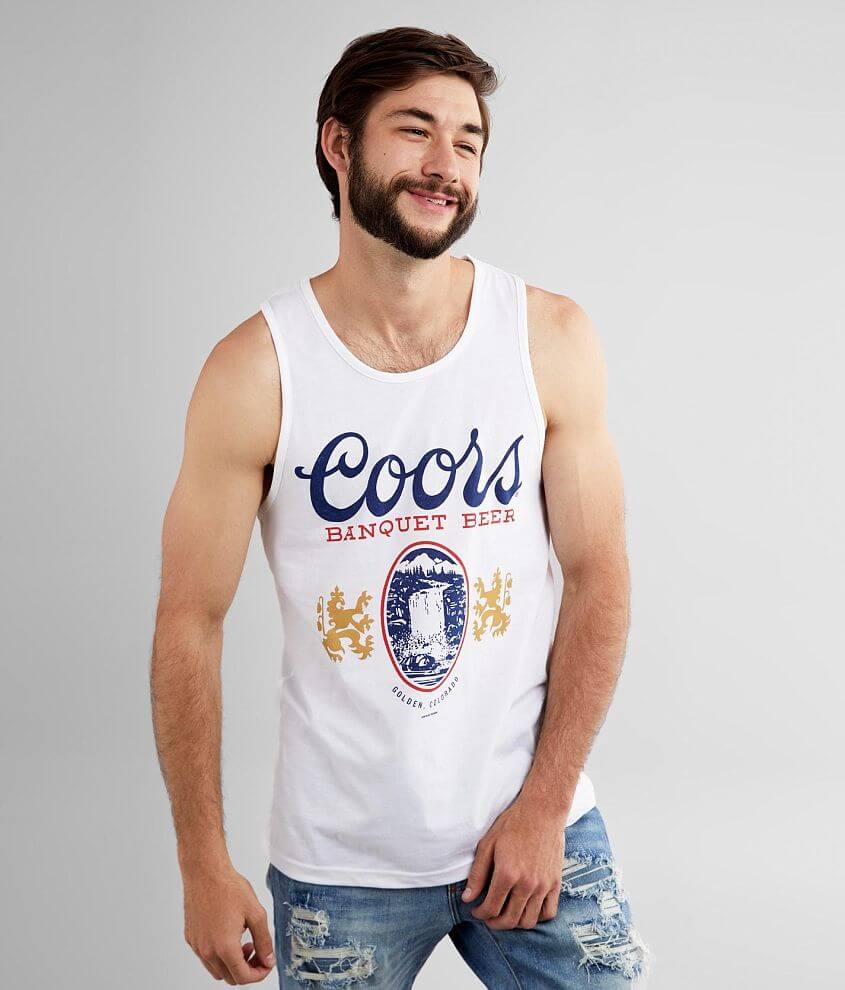 tee luv Coors® Banquet Beer Tank Top Men's Tank Tops in White Buckle