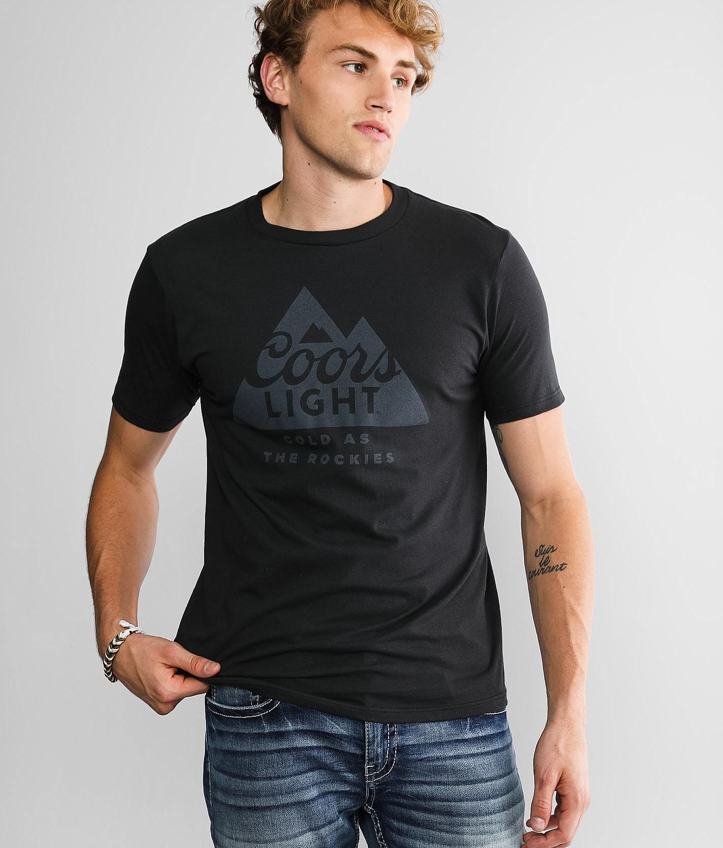 Coors Light Cold as the Rockies Beer T-Shirt - Charcoal Gray – Tee Luv