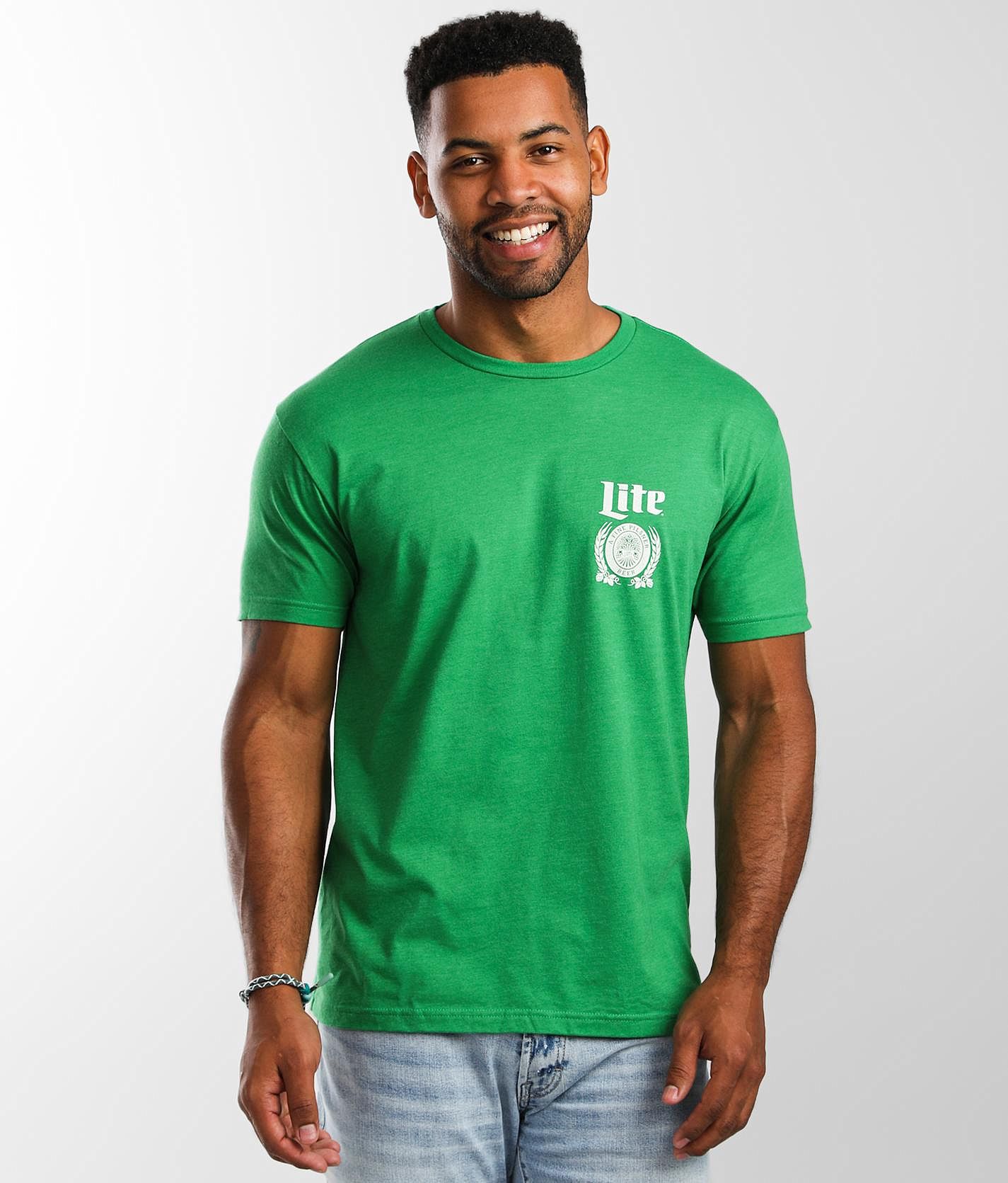 BEER MILLER LITE green M t shirt - Gem