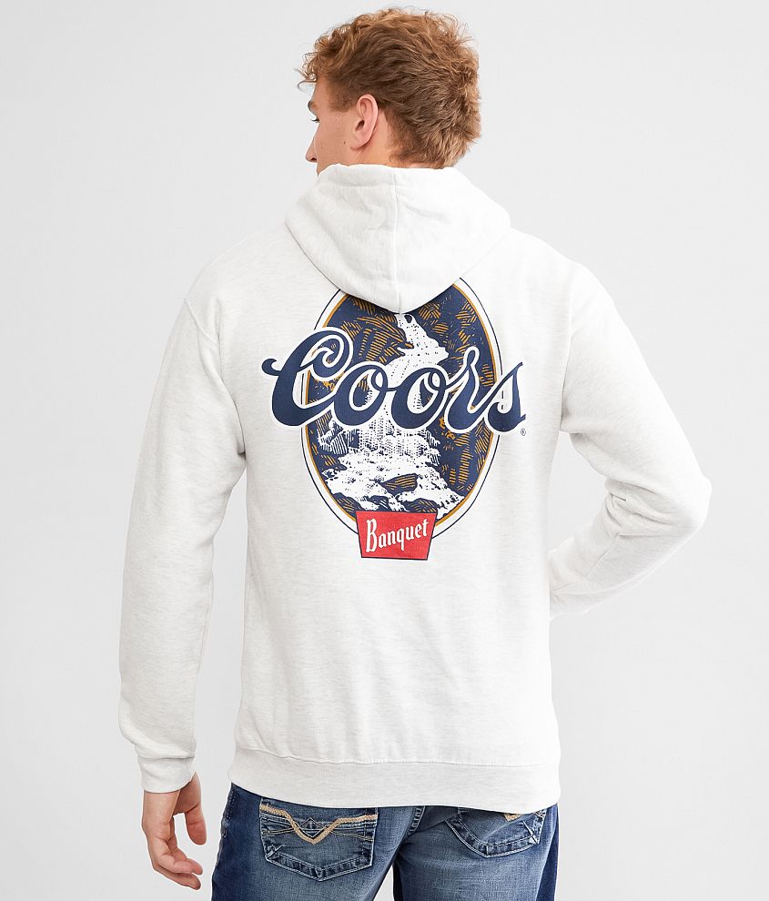 Coors light hoodie with beer holder best sale