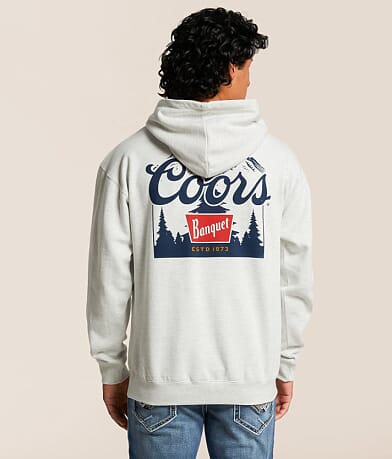 tee luv Coors® Banquet Mountain Hooded Sweatshirt front view