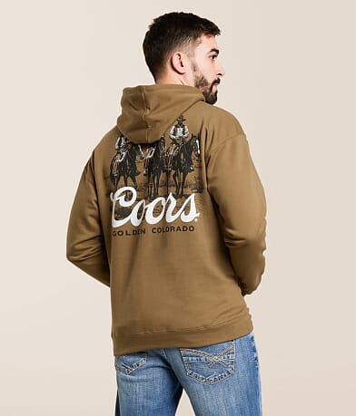 tee luv Coors Cowboy Hooded Sweatshirt front view