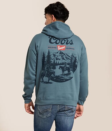 tee luv Coors Outdoor Cowboy Hooded Sweatshirt front view