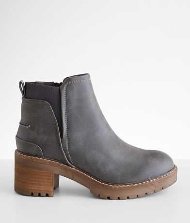 Grey hotsell leather booties