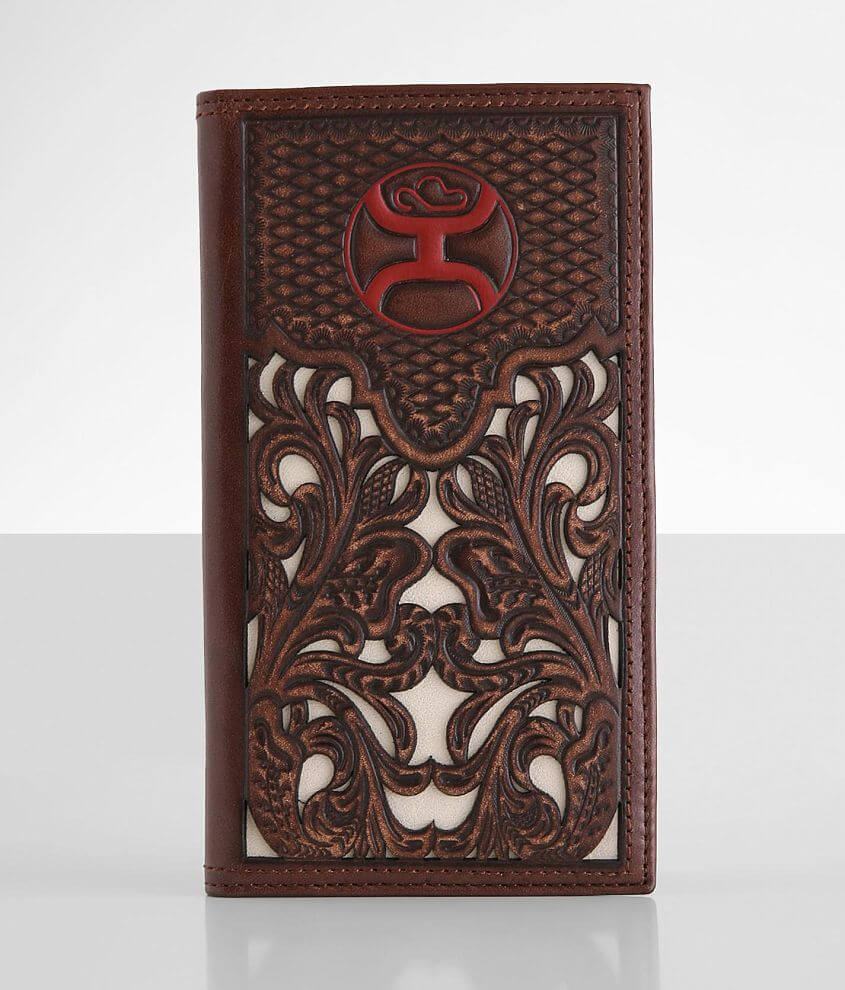 Hooey Rodeo Tooled Leather Wallet front view