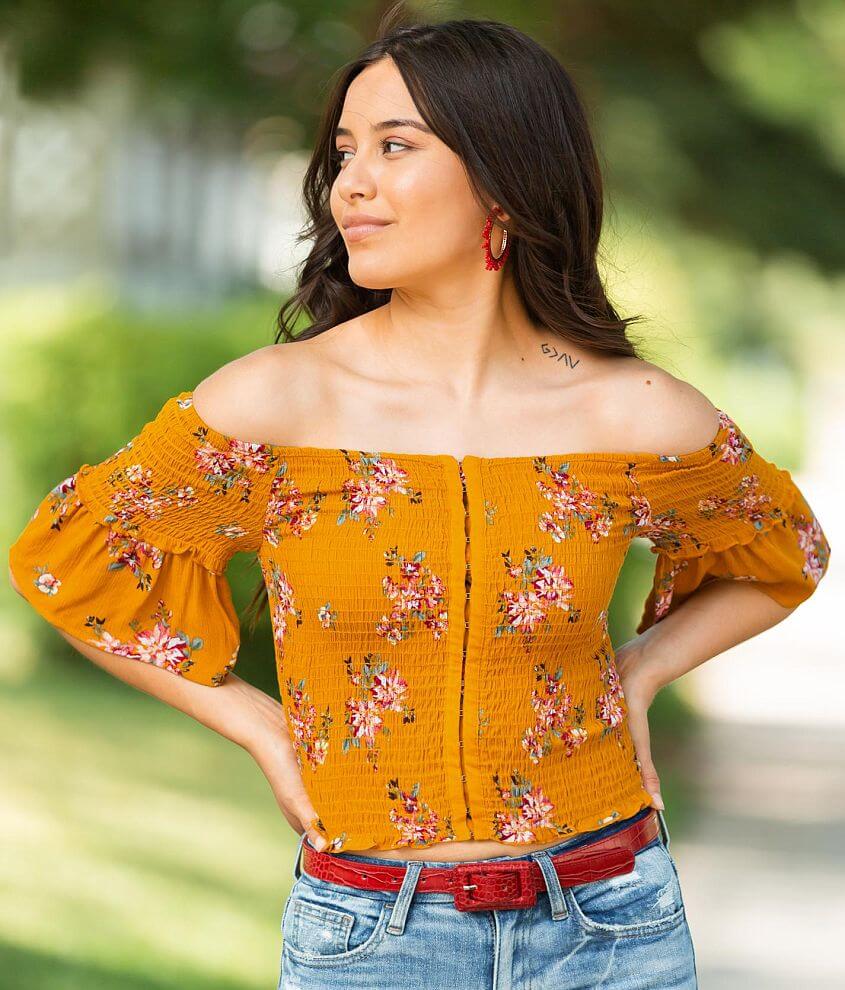 Willow &#38; Root Floral Smocked Top front view