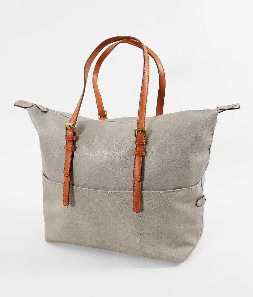 Street Level Distressed Faux Leather Tote front view