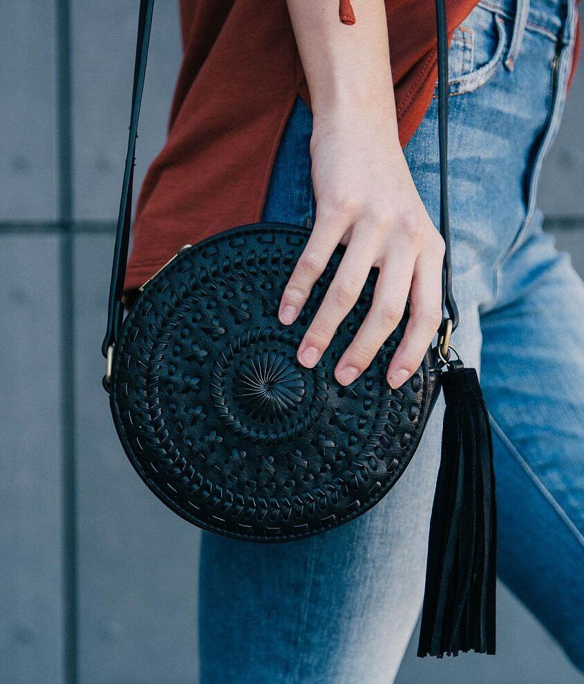 Embroidered Canteen Crossbody Purse front view