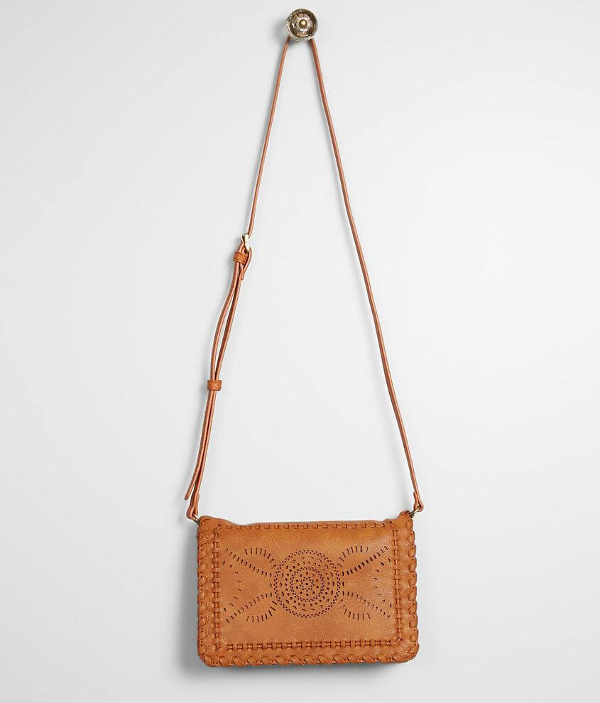 Street Level Perforated Crossbody Purse front view