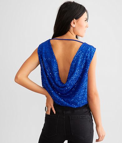 Willow &amp; Root Sequin Surplice Bodysuit BACK