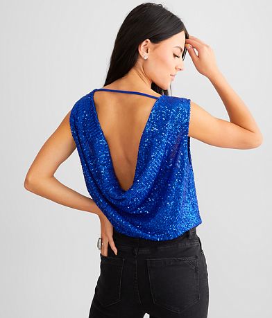 Willow & Root Sequin Surplice Bodysuit front view