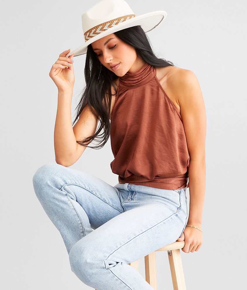 Willow & Root Satin Cropped Tank Top