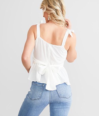 Trixxi Tulip Peplum Tank Top back view