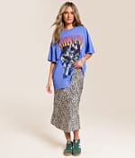 Willow & Root Cheetah Satin Midi Skirt - Women's Skirts in