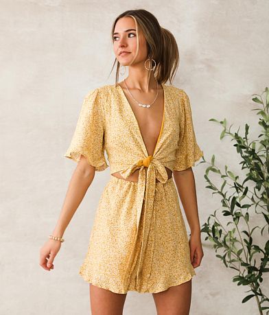 Willow & Root Ditsy Floral Print Romper front view