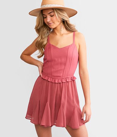 Willow & Root Ruffle Corset Romper front view