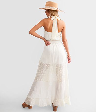 Trixxi Swiss Dot Halter Maxi Romper BACK