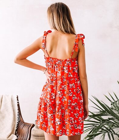 Trixxi Floral Tiered Dress BACK