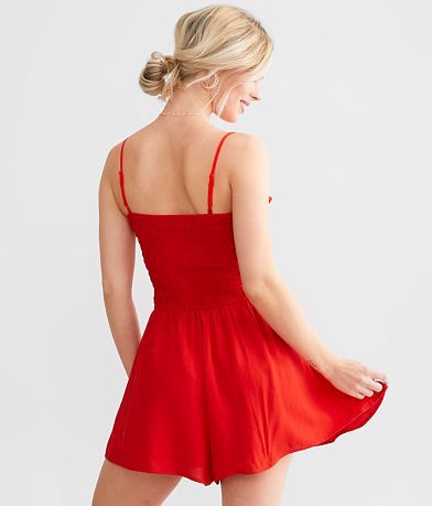 Trixxi Smocked Bodice Romper BACK
