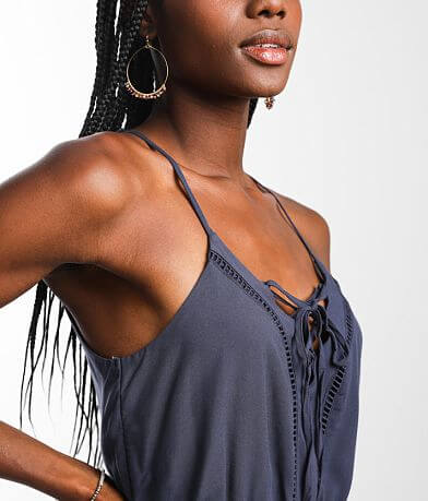 Trixxi Ladder Crochet Romper misc detail 1 view