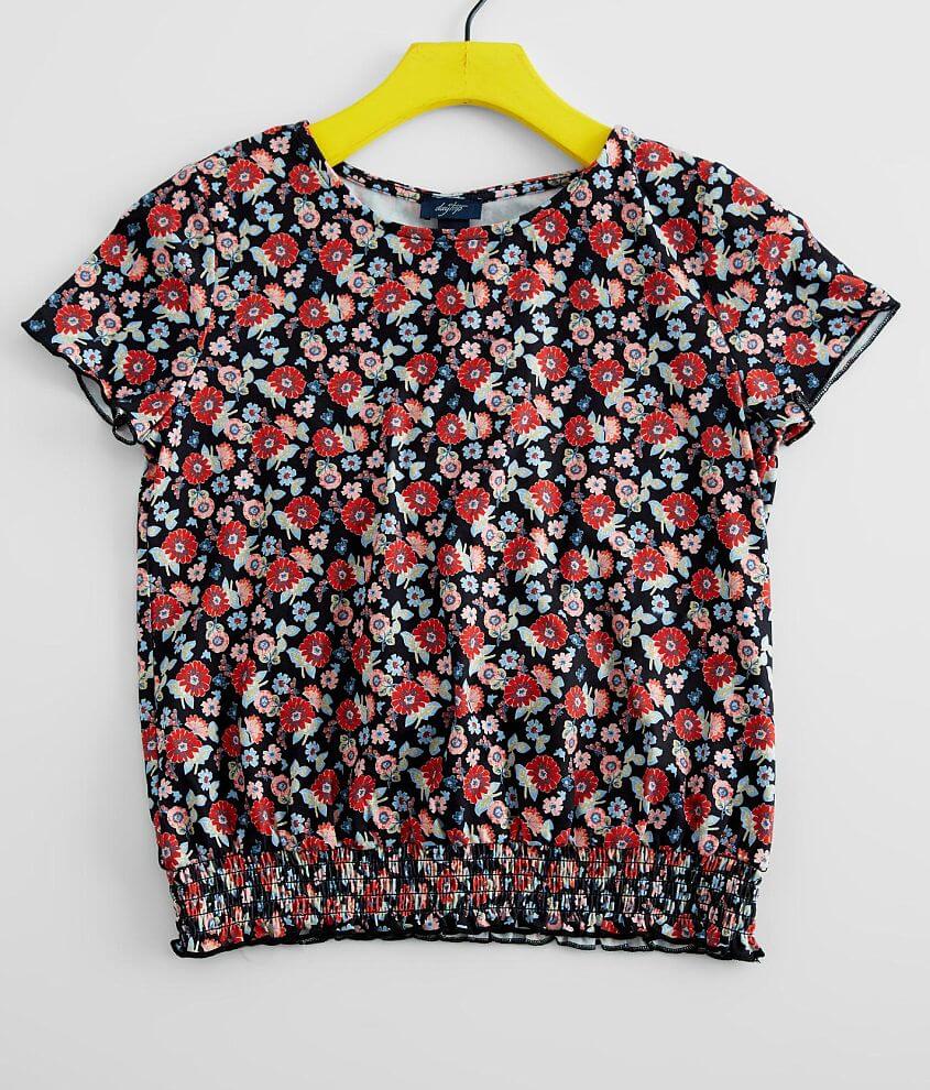 Girls - Daytrip Floral Brushed Knit Top front view