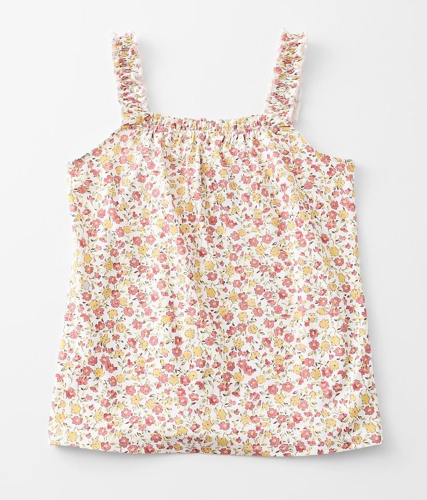 Girls - Willow &#38; Root Ruffled Floral Tank Top front view