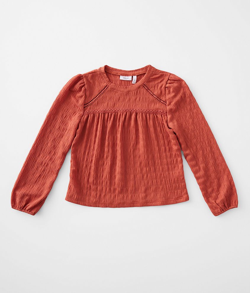 Girls - Willow &#38; Root Crinkle Knit Top front view